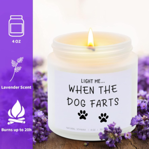 light me when the dog farts candle